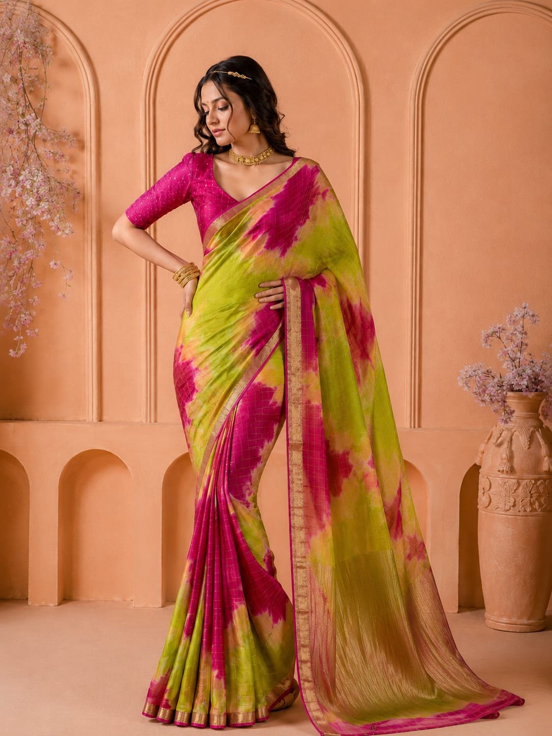KcPc Premium Cotton Silk Banarasi Saree with Zari BorderGAN