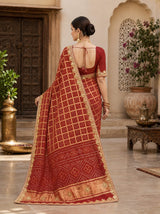 KcPc New Beautiful Bandhani Style Saree with Premium Gotapatti Detailing