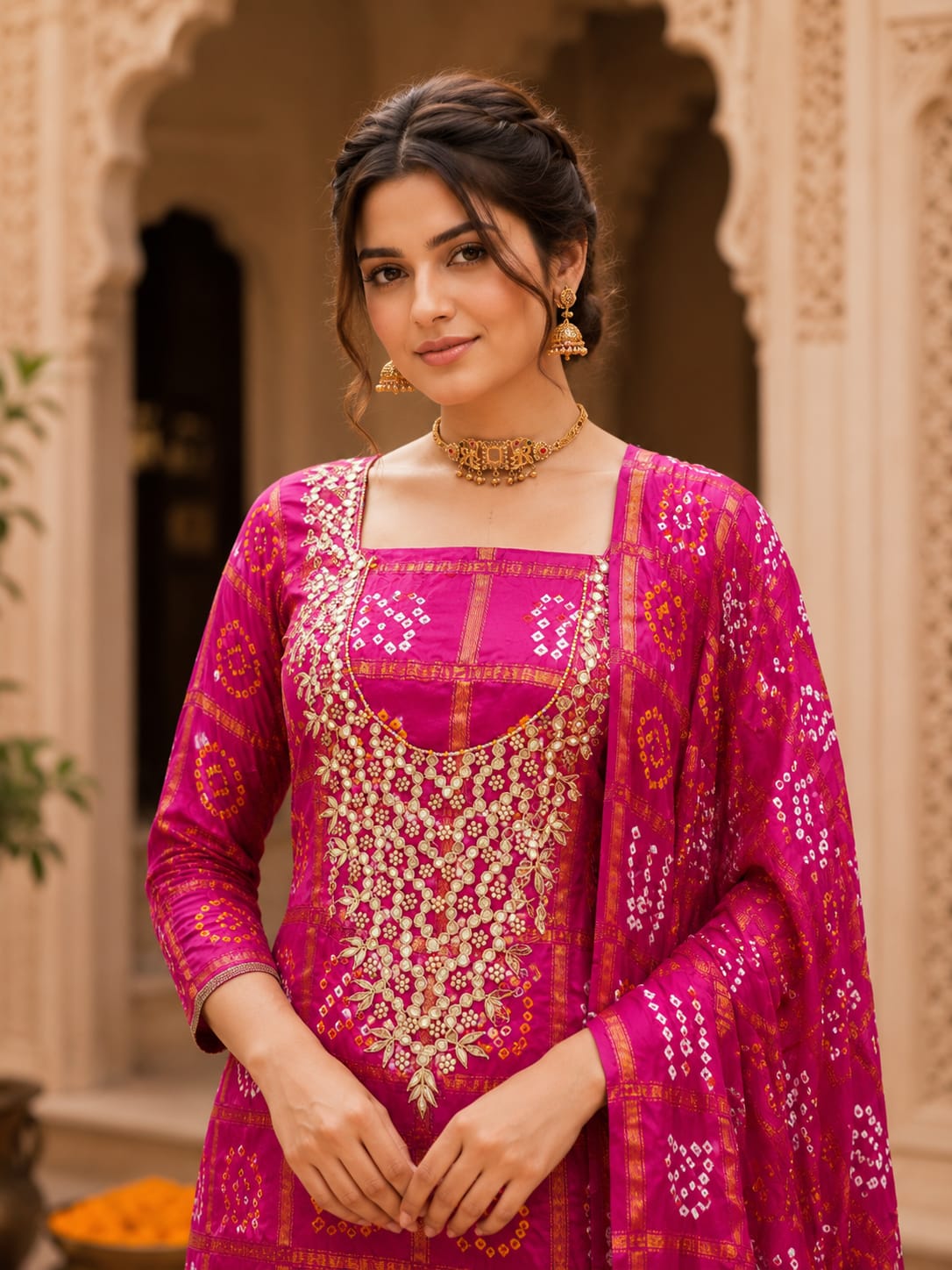 KcPc Luxury Gaji Silk Suit with Gotapatti Work JITEN