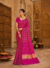 KcPc Designer Semi Gaji Silk Bandhani Saree with Blouse MSC