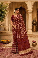 KcPc Traditional Semi Gaji Silk Bandhani Saree Online MSC