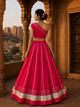 KcPc New Royal Traditional Lehenga in Cotton Silk with Gota Touch SSB