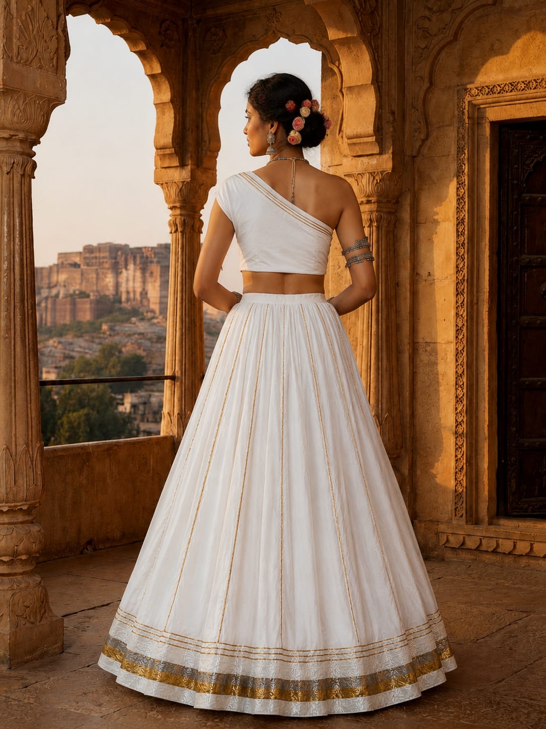 KcPc New Cotton Silk Festive Lehenga with Traditional Gota Work SSB