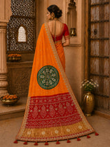 KcPc Premium Gaji Silk Bandhani Saree with Gota Patti WorkAMT