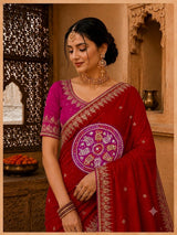 KcPc Premium Bandhani Gaji Silk Saree with Elegant Gota PattiAMT