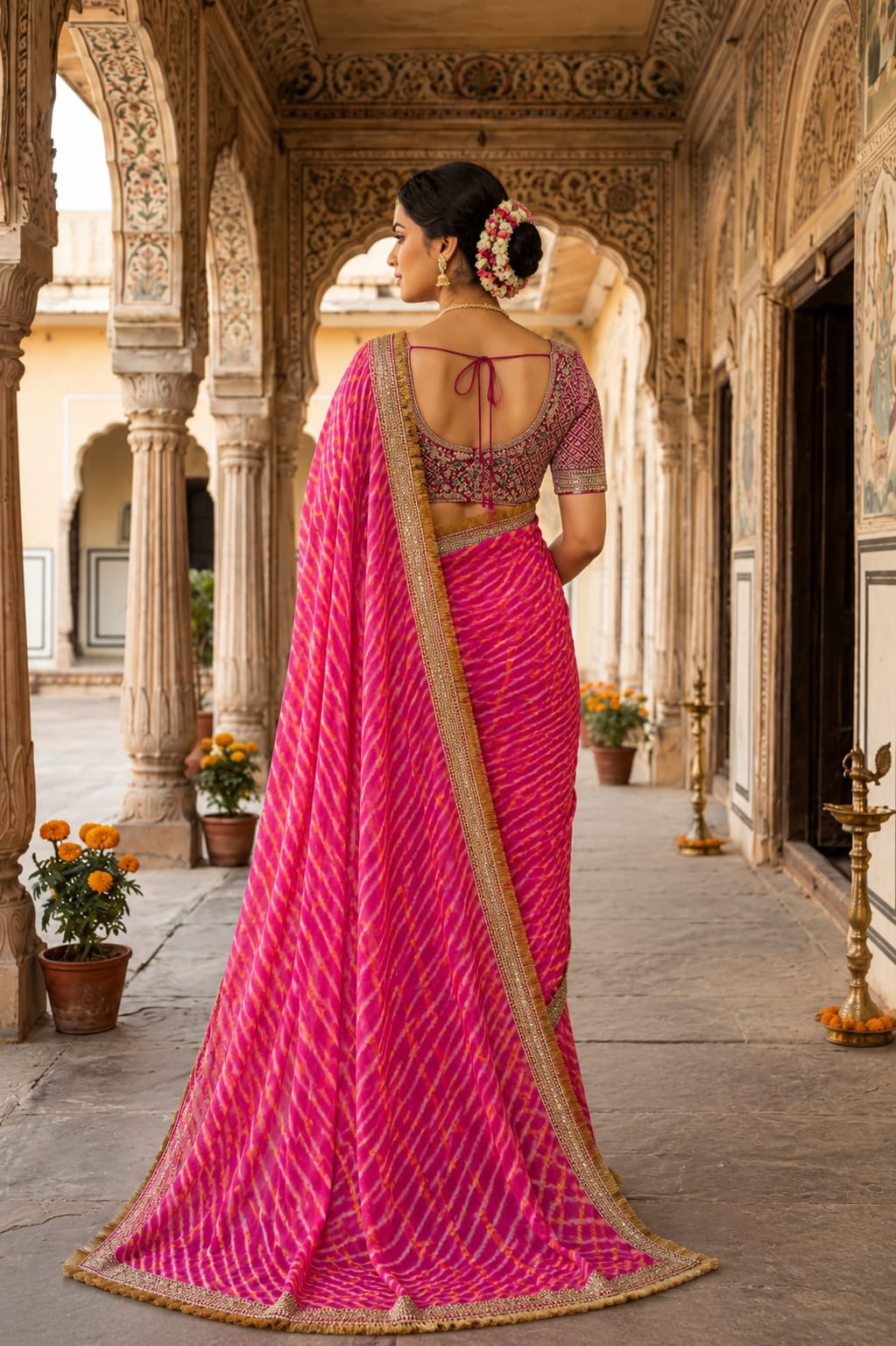 KcPc Premium Georgette Saree Featuring Classic Leheriya Design BAL
