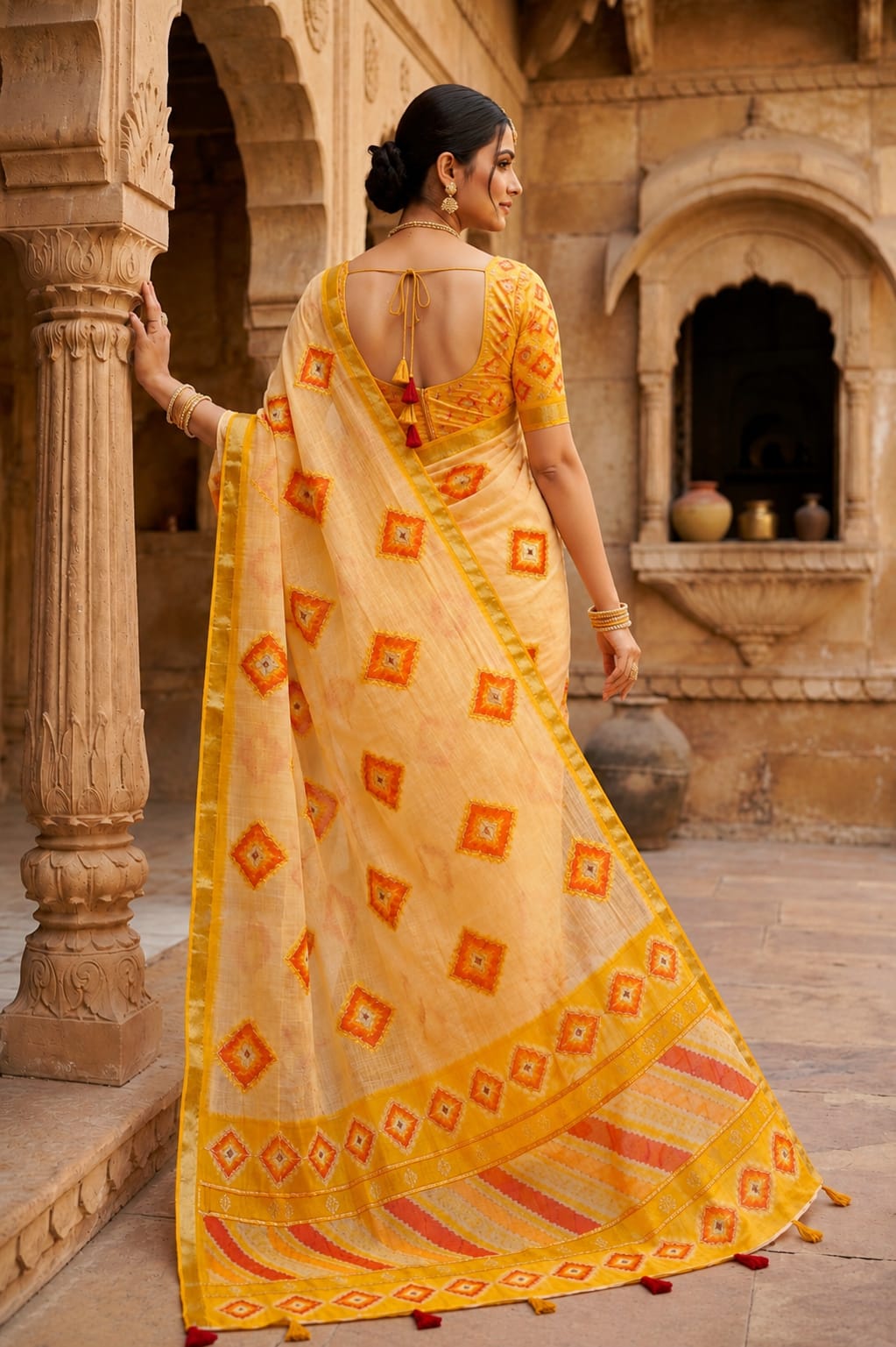 KcPc Premium Cotton Silk Sarees with Elegant Mirror Work GAN