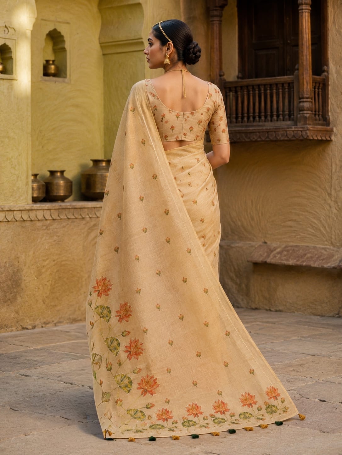 KcPc Elegant Tissue Silk Sarees with Traditional Tari WorkGAN