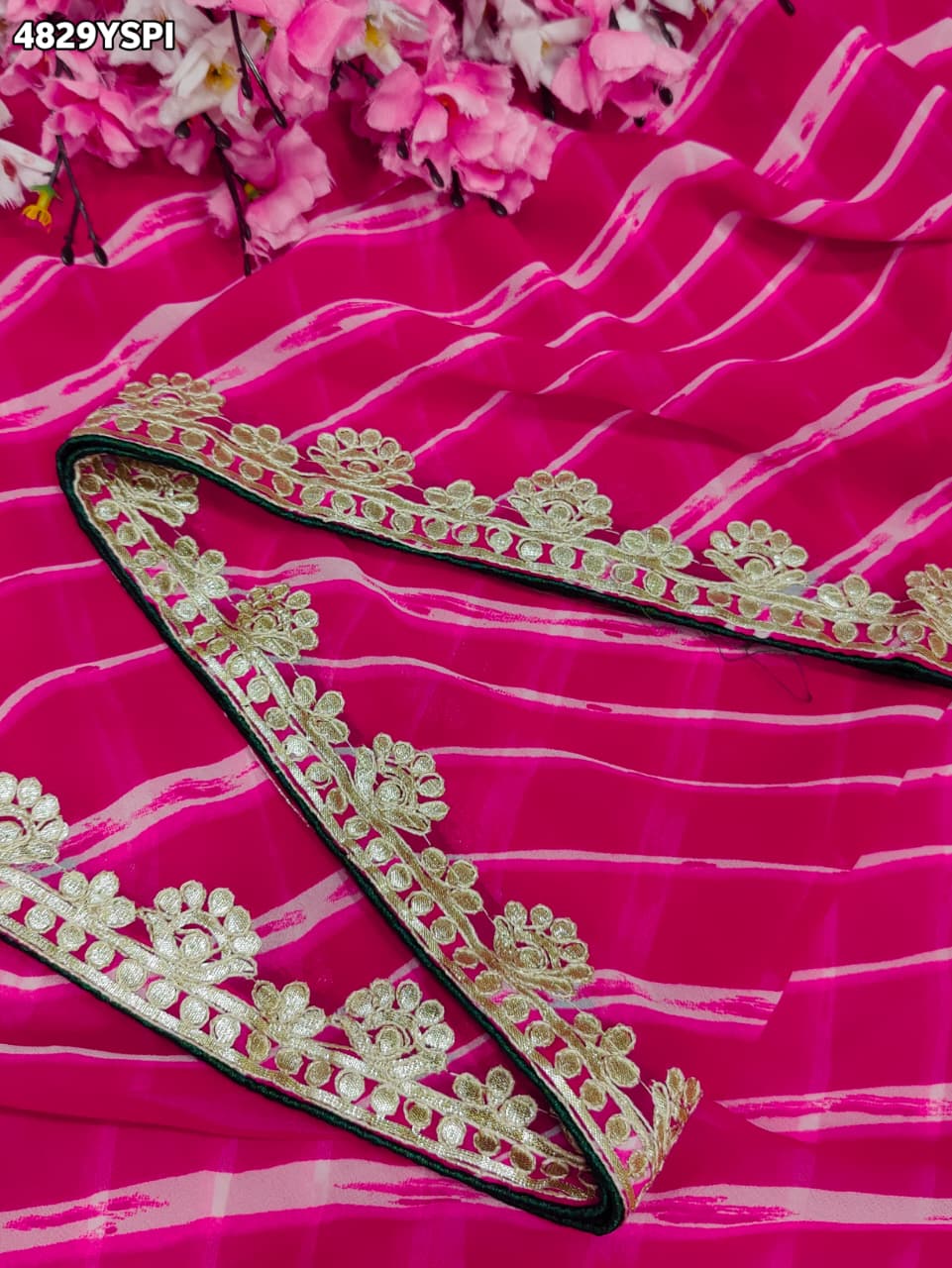 KcPc Beautiful Leheriya Style Georgette SareesPDM