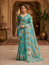 KcPc Premium Office Wear Leheriya Cotton Silk Saree with Blouse PieceSTL