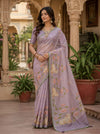 KcPc Premium Cotton Silk Kalamkari Saree with Stone WorkGAN