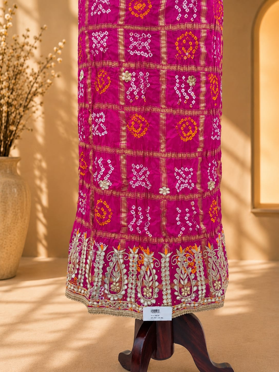 KcPc Gaji Silk Bandhani Suit Set with Gotapatti Work JITEN