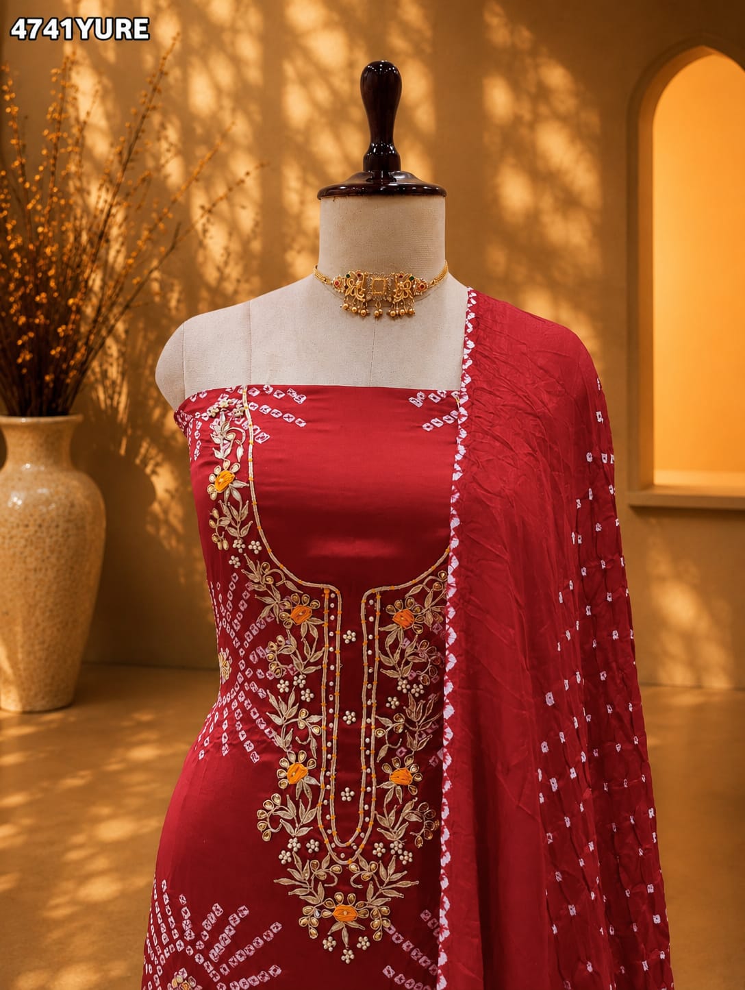 KcPc Luxury Modal Silk Bandhani Suit with Gotapatti EmbroideryJITEN