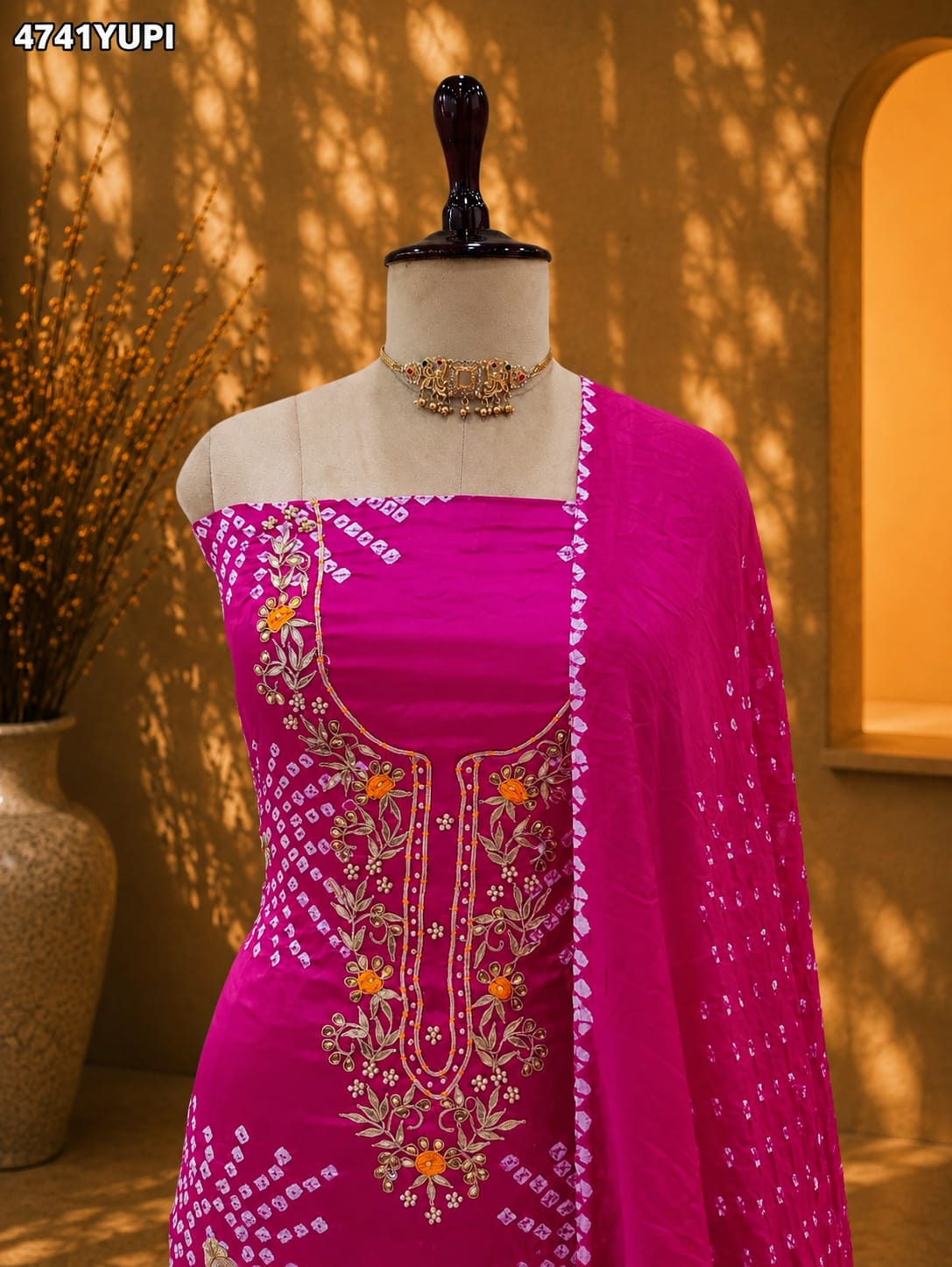 KcPc Modal Silk Bandhani Salwar Suit with Gotapatti WorkJITEN