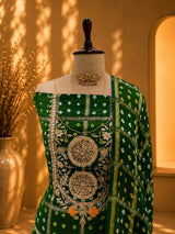 KcPc Traditional Gaji Silk Suit with Gotapatti EmbroideryJITEN