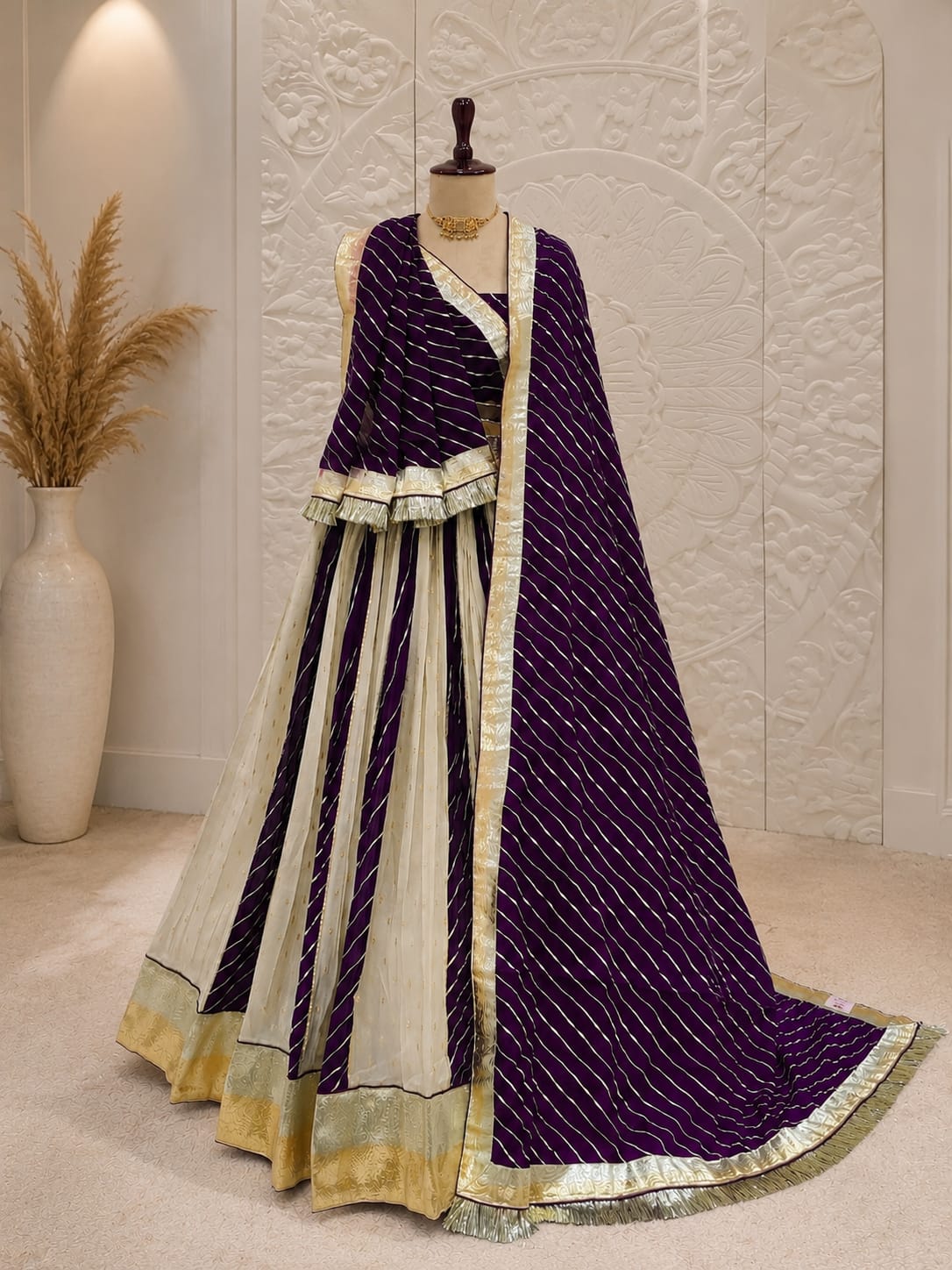 KcPc New Premium Leheriya Style Lehenga with Rich Gota Patti Embellishment