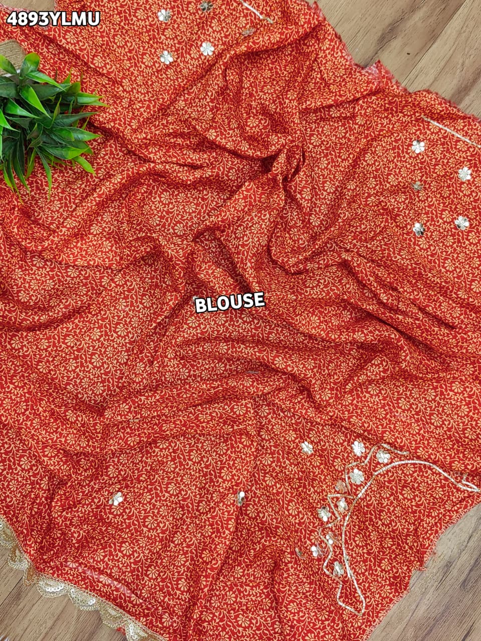 KcPc Designer Crepe Silk Printed Lehenga with Gota WorkBHUTA