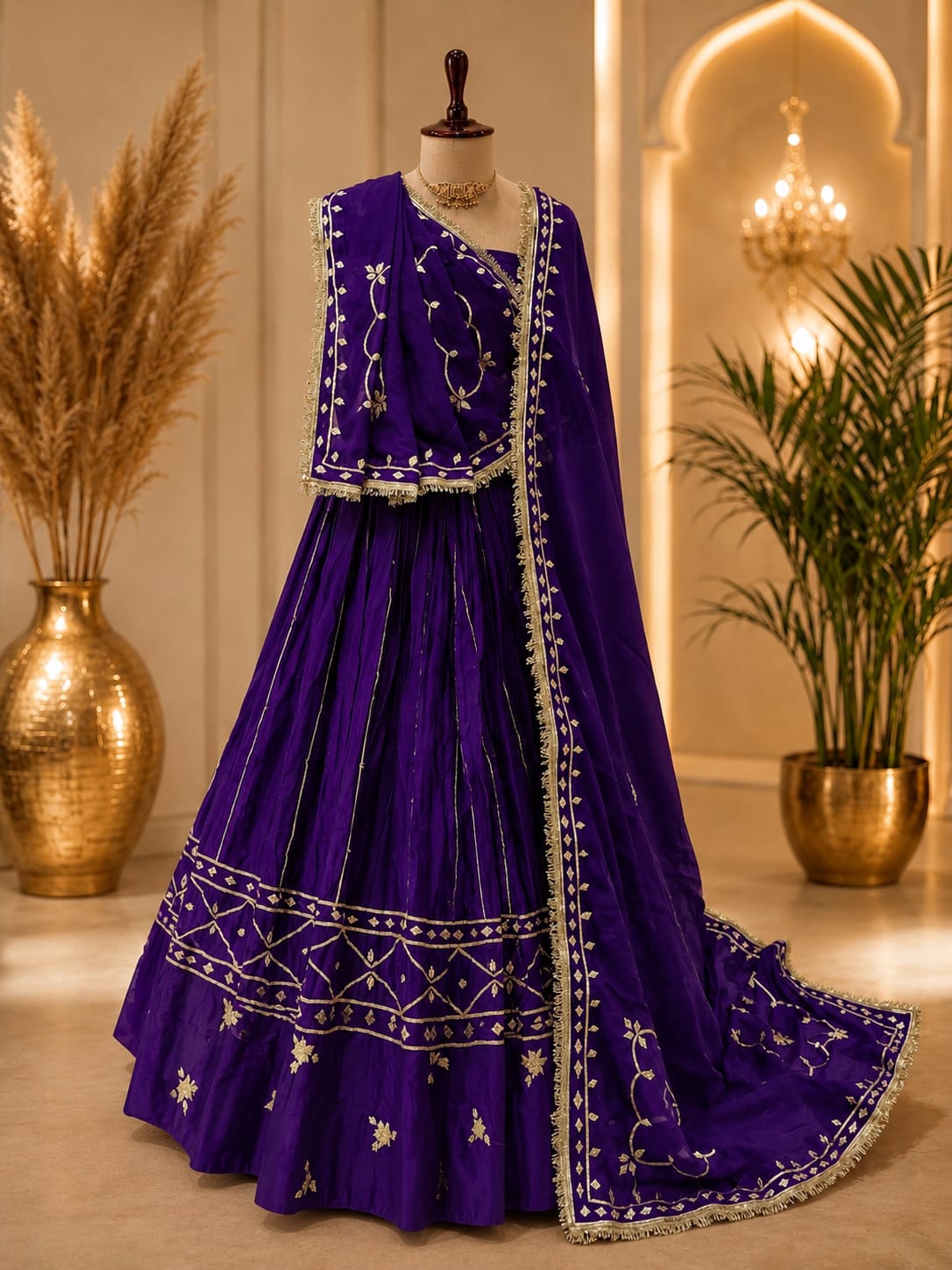 KcPc Royal Look Gaji Silk Lehenga with Gotapatti Embellishment RGC
