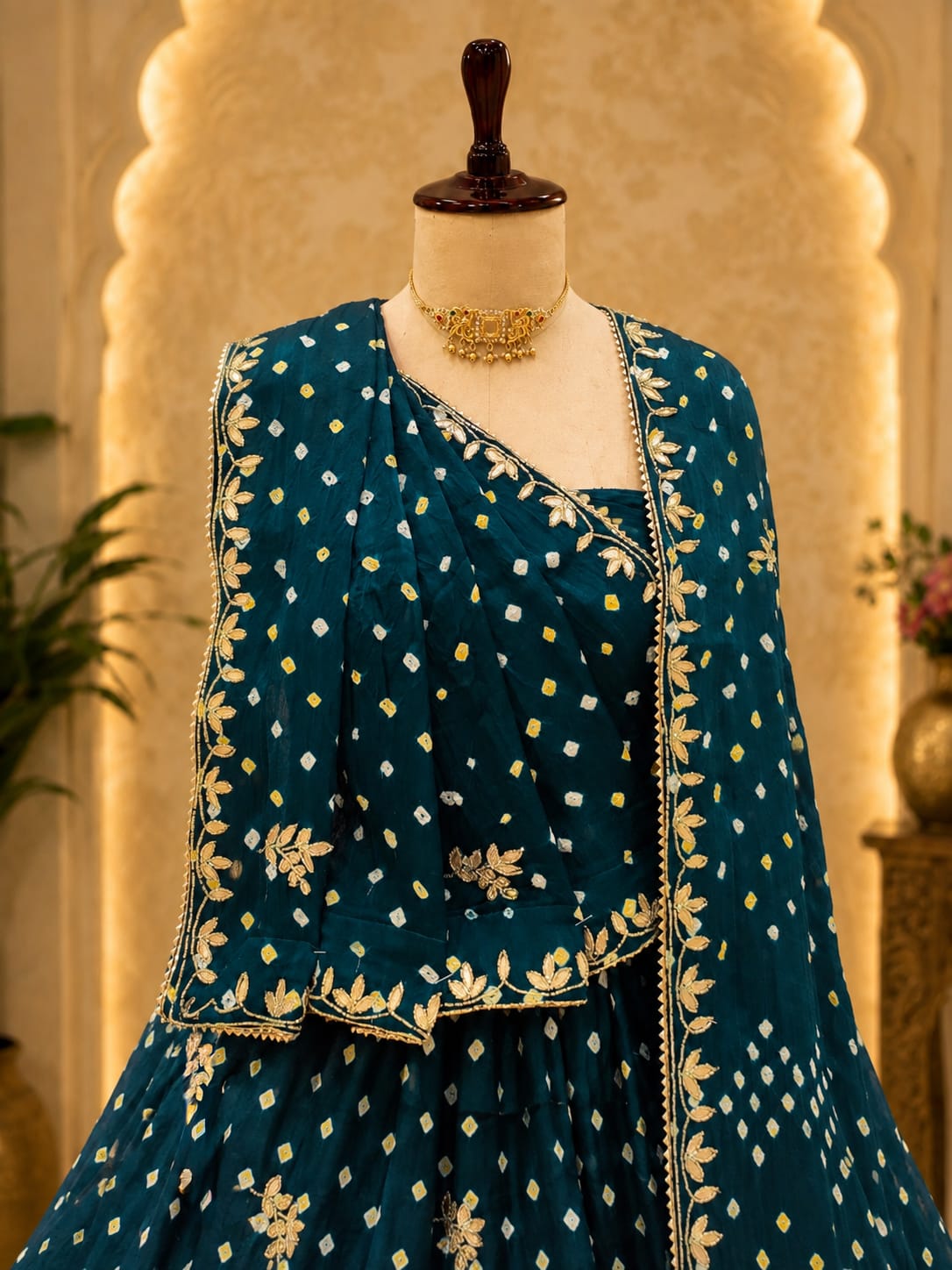 KcPc Royal Bandhani Modal Silk Lehenga with Rich Cutdana Work BTU