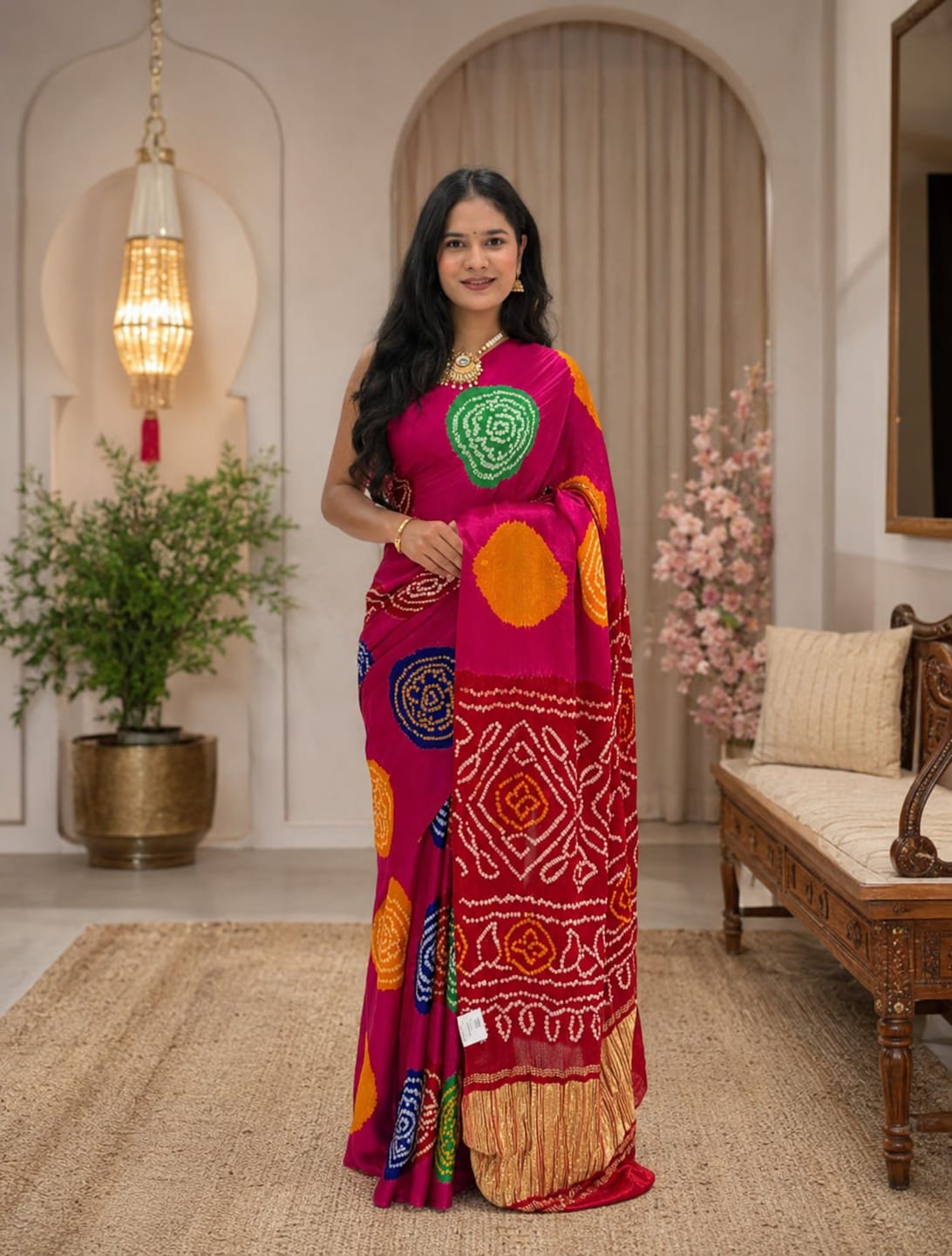 KcPc Gaji Silk Bandhani Saree for Festive Wear RAB