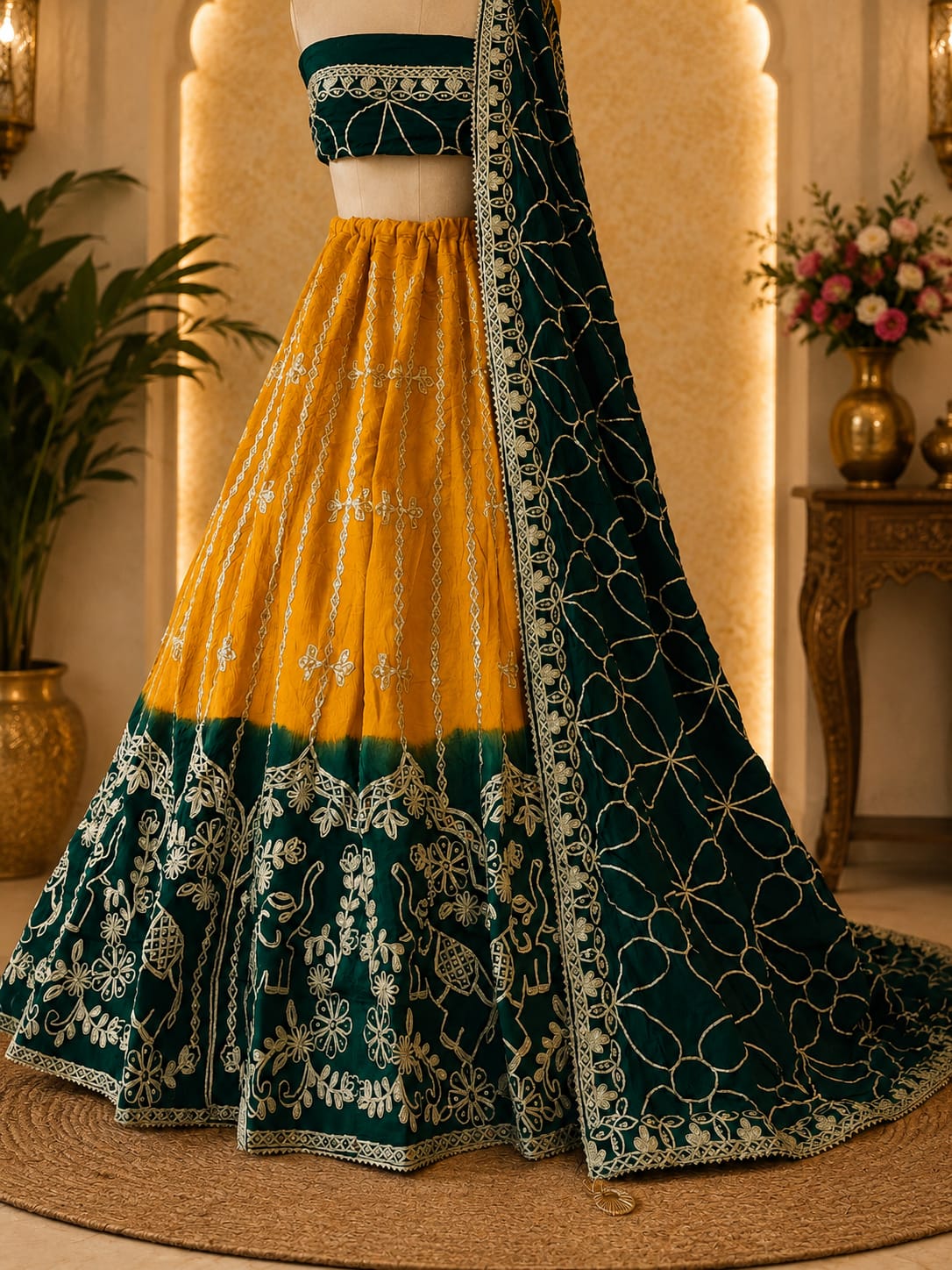 KcPc New Designer Georgette Chiffon Lehenga with Elegant GotaPatti Detailing GOR