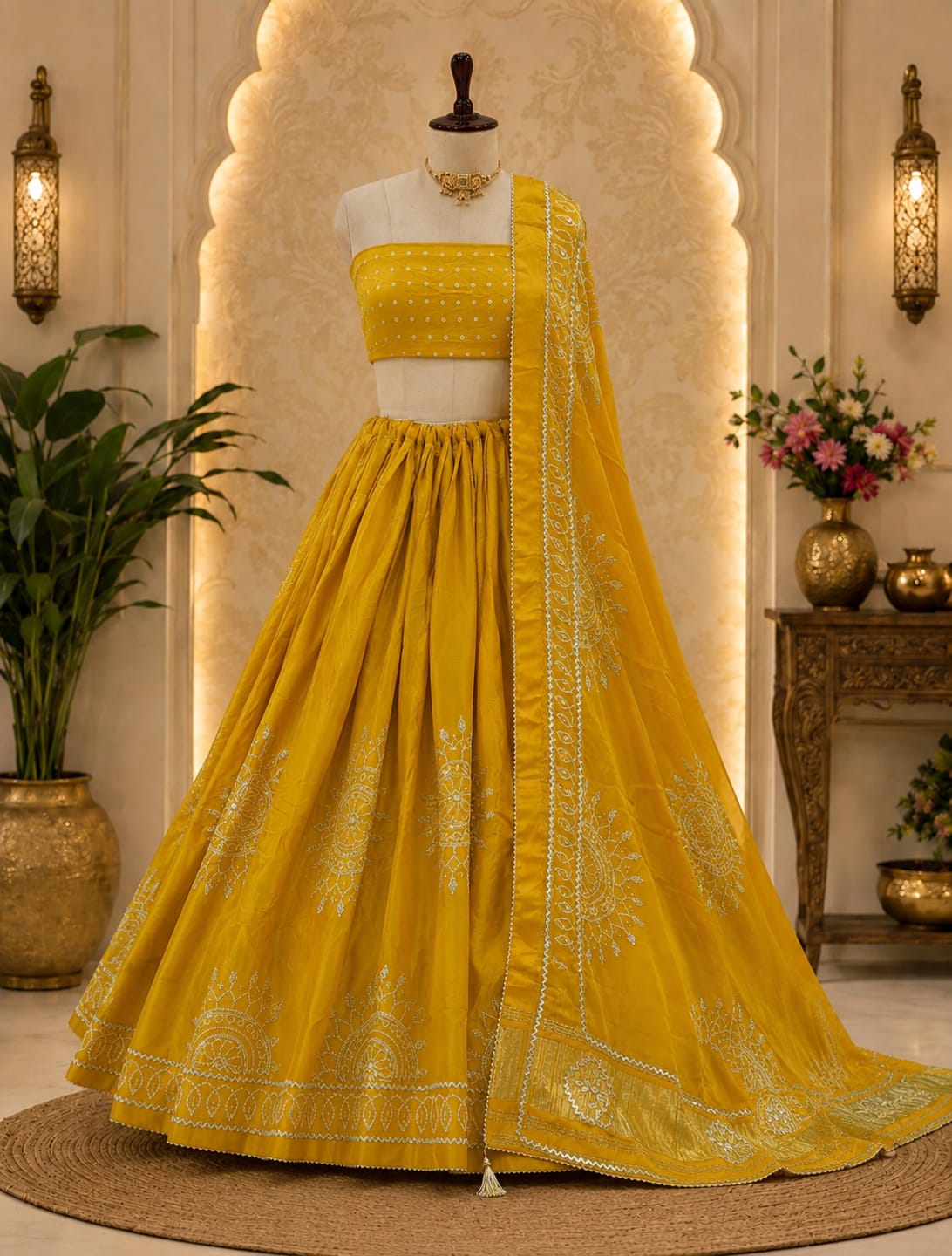 KcPc New Traditional Look Gaji Silk Lehenga with Classic Bandhani and Gotapatti Touch GOR