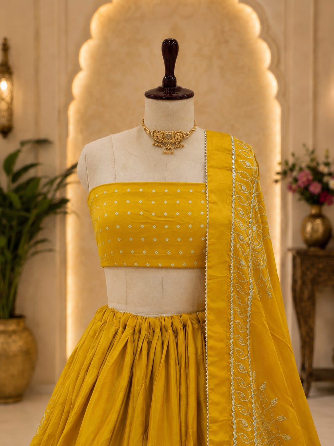 KcPc New Traditional Look Gaji Silk Lehenga with Classic Bandhani and Gotapatti Touch GOR