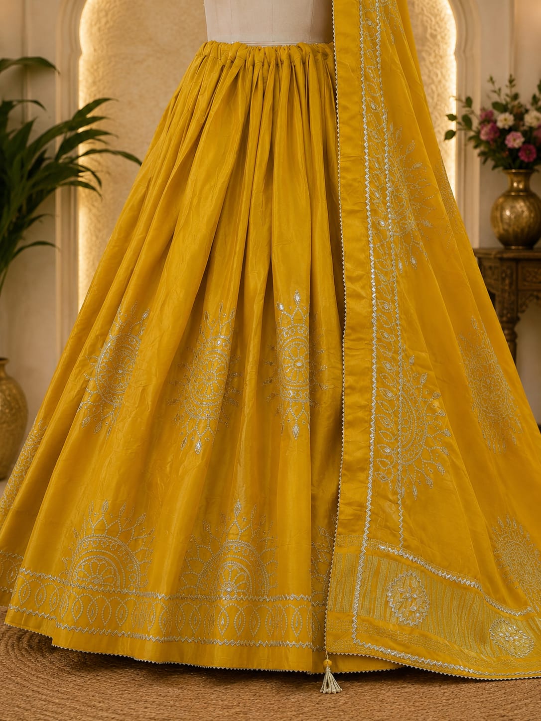 KcPc New Traditional Look Gaji Silk Lehenga with Classic Bandhani and Gotapatti Touch GOR