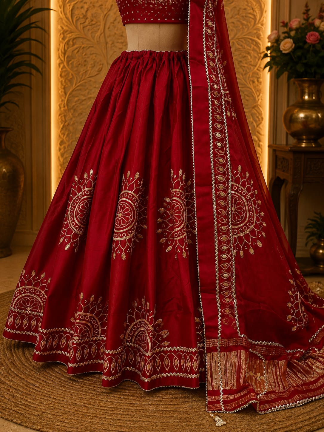 KcPc New Royal Traditional Bandhani Lehenga in Premium Gaji Silk GOR