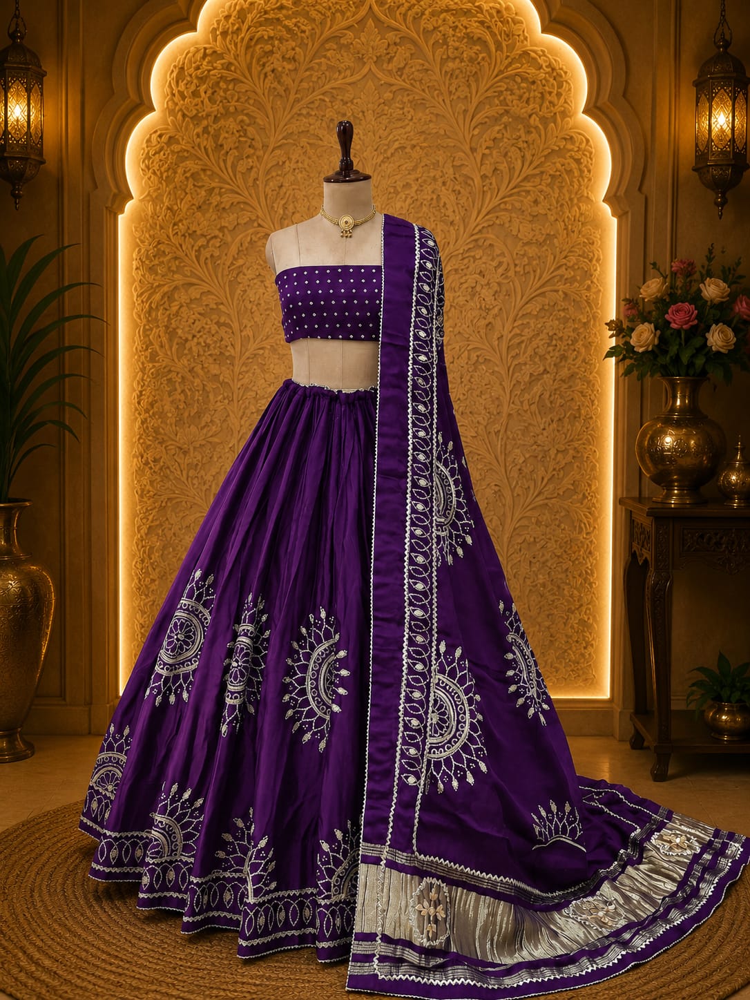 KcPc New Premium Gaji Silk Lehenga with Stunning Gotapatti Finish GOR