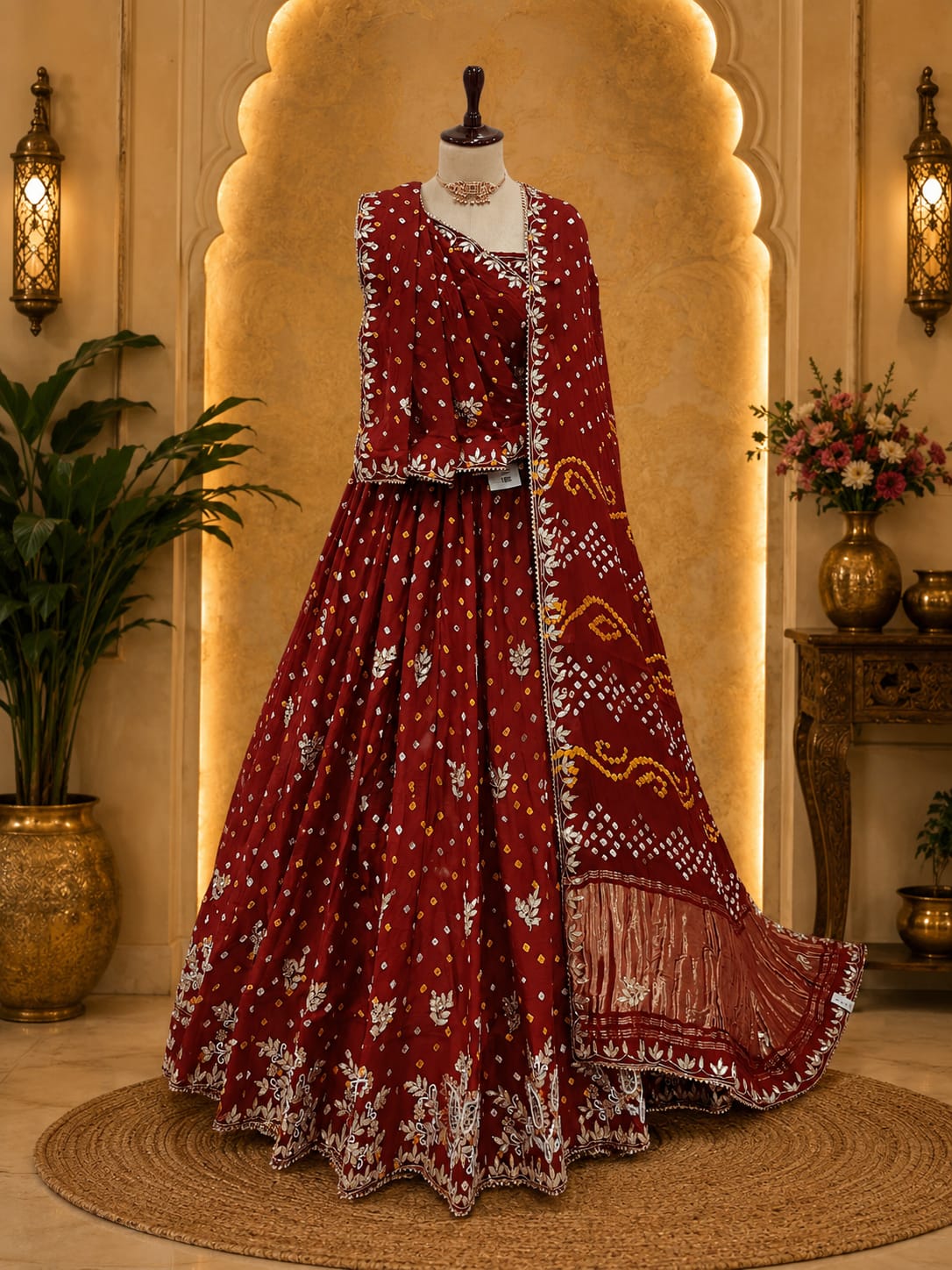 KcPc Premium Festive Wear Modal Silk Bandhani Lehenga BTU