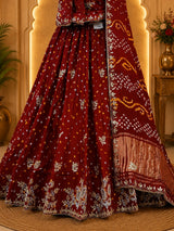 KcPc Premium Festive Wear Modal Silk Bandhani Lehenga BTU