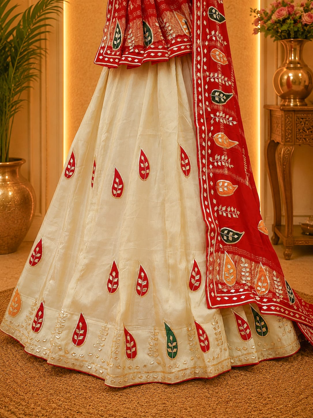 KcPc New Tissue Silk Designer Lehenga with Elegant Gotapatti Work RTK