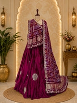 KcPc Pure Gaji silk With Gharchola Dupatta And Gota patti Work New Lehenga BTU