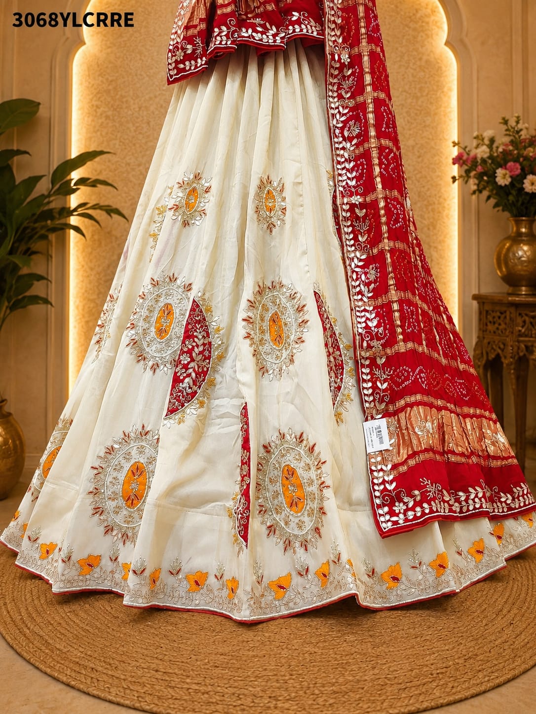 KcPc New Tissue Silk Jaipuri Lehenga with Gota Patti Hand WorkRTK