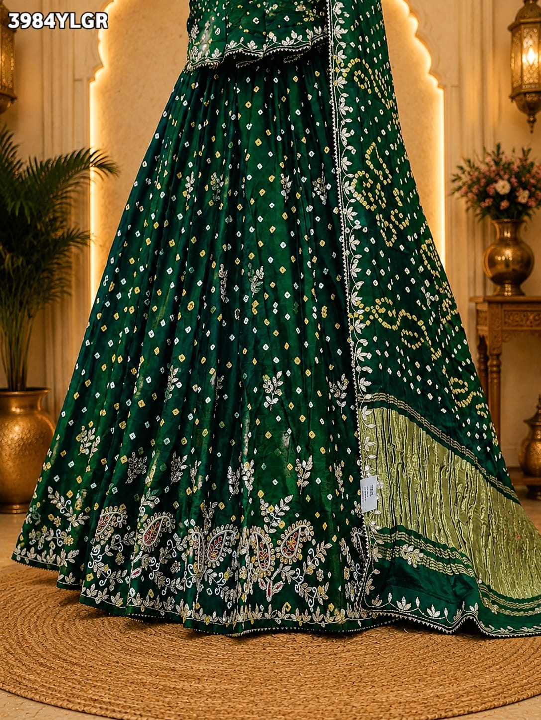 KcPc Designer Festive Modal Silk Lehenga with Bandhani Pattern BTU