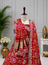 KcPc New Beautiful Pure gajji silk Lehenga Set With Gotapatti Handwork SATISH
