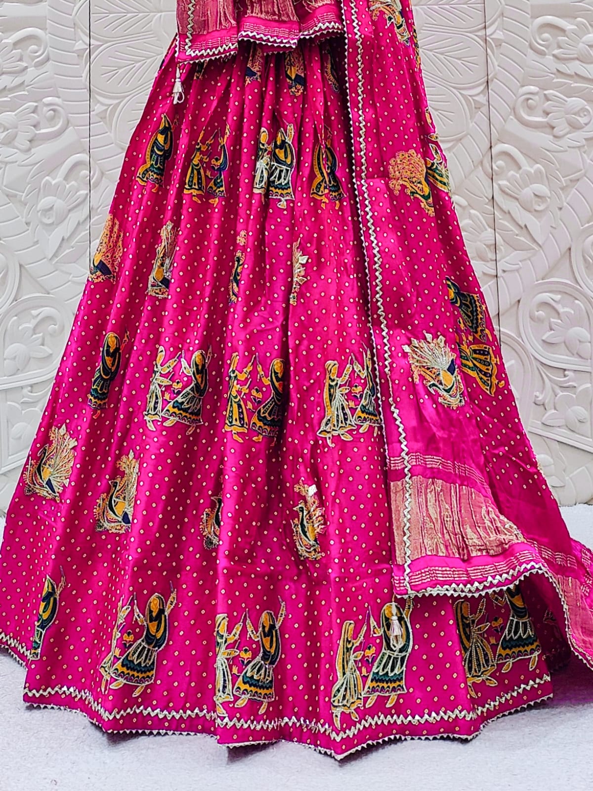 KcPc Traditional Gaji Silk Kalamkari Lehenga for Festive WearGOURI