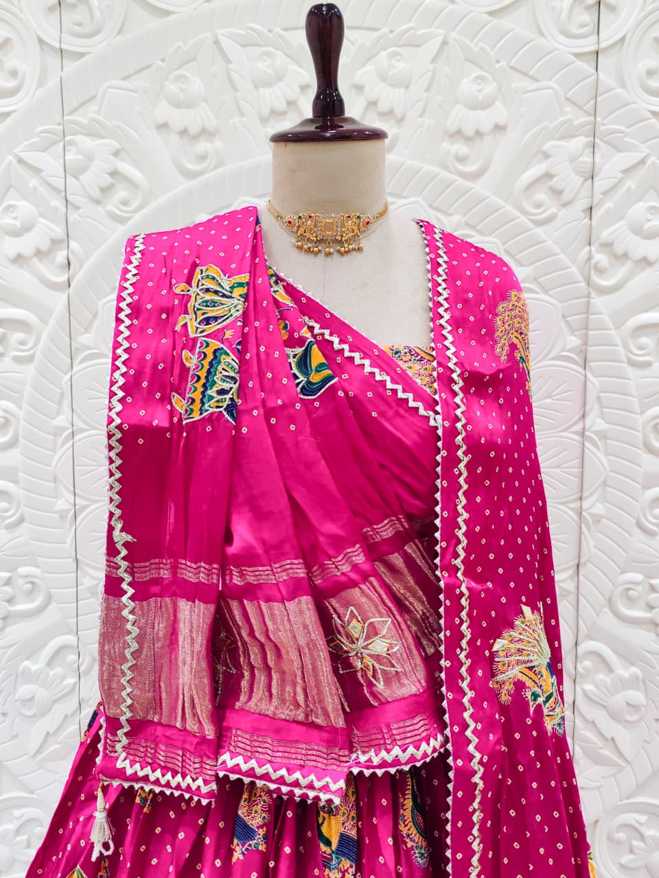 KcPc Traditional Gaji Silk Kalamkari Lehenga for Festive WearGOURI