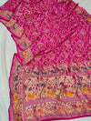 KcPc Traditional Kalamkari Style Pure Khaddi Georgette Saree with Zari WorkASIF