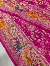 KcPc Traditional Kalamkari Style Pure Khaddi Georgette Saree with Zari WorkASIF