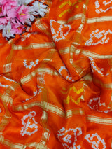 KcPc Pure Gaji Silk Bandhani Saree with Designer Gota Patti WorkAMT