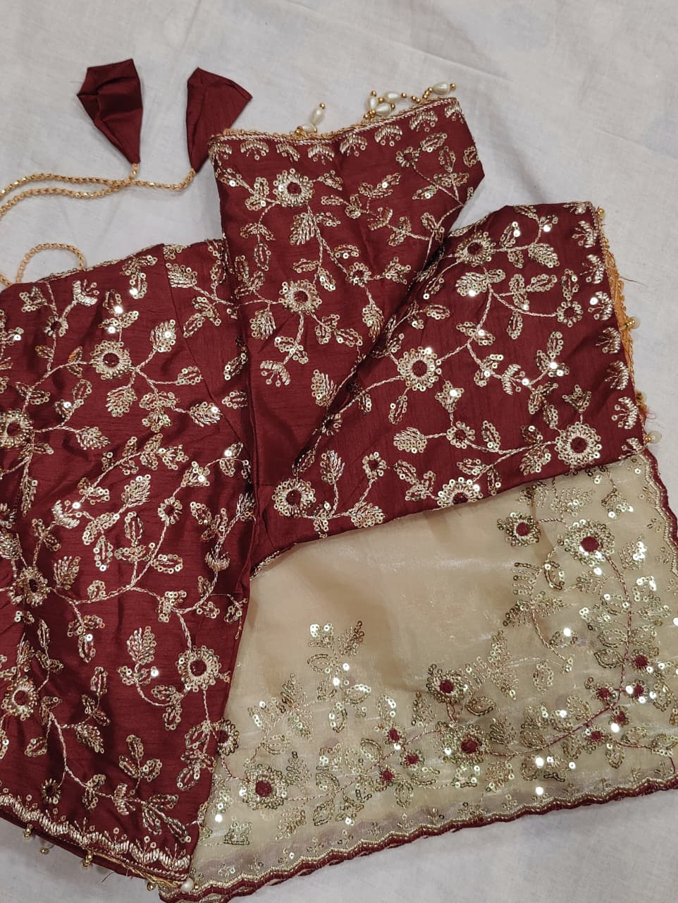 KcPc Tissue Silk Designer Saree with Beautiful Tari Embroidery WorkHM