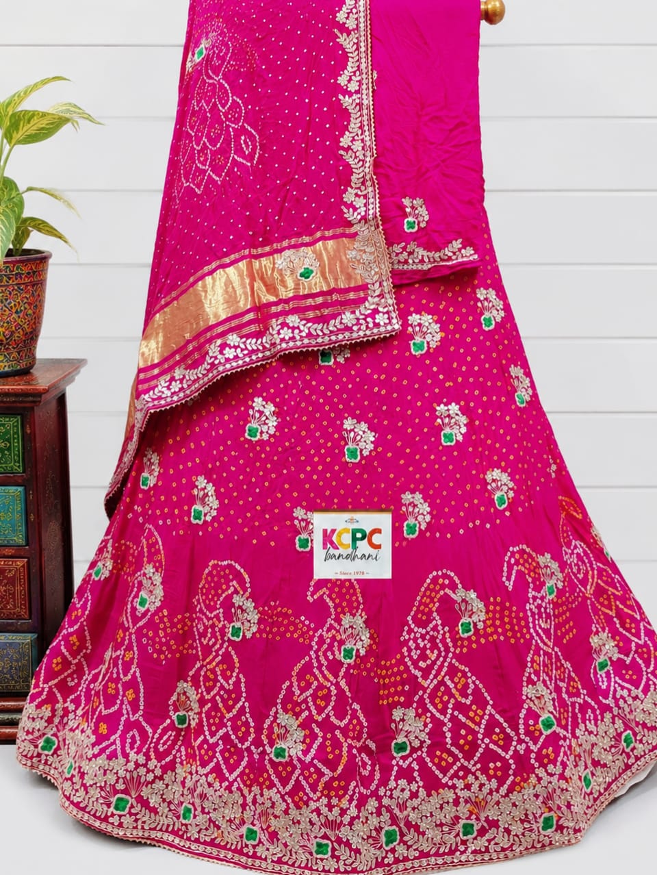 KcPc New Pure Gaji silk With Gotapatti Work Dupatta Lehenga Set BTU