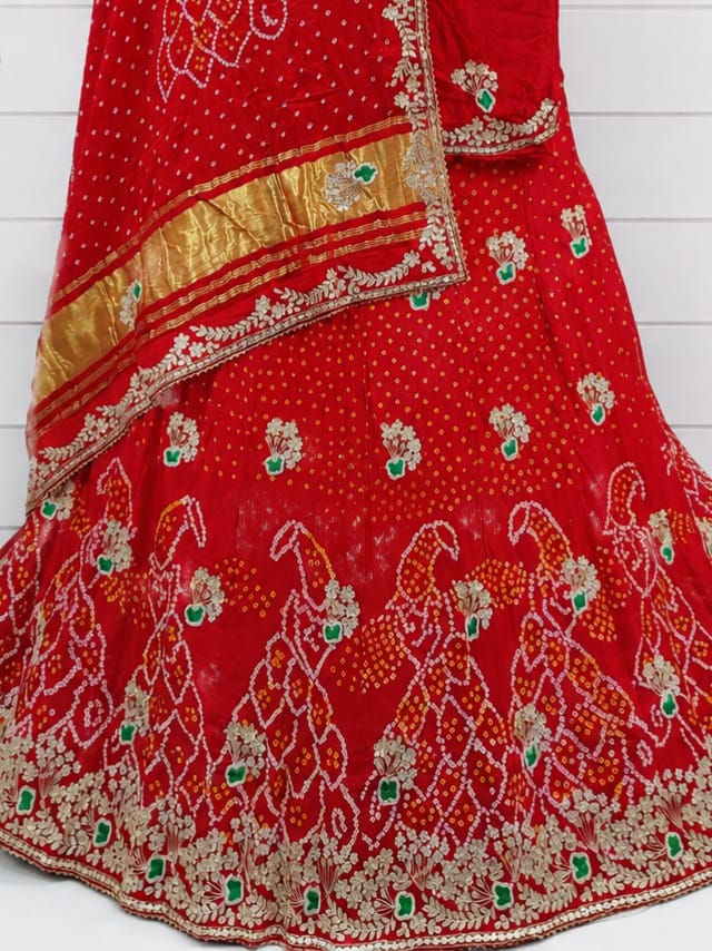 KcPc New Pure Gaji silk With Gotapatti work Lehenga Set BTU