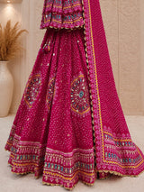 KcPc Premium Printed Crepe Silk Lehengas Designed with Elegant for Festive WearBHUTA