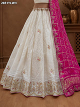 KcPc New Udapa Silk Bandhani Lehenga with Cutdana & Gota Patti Work RTK