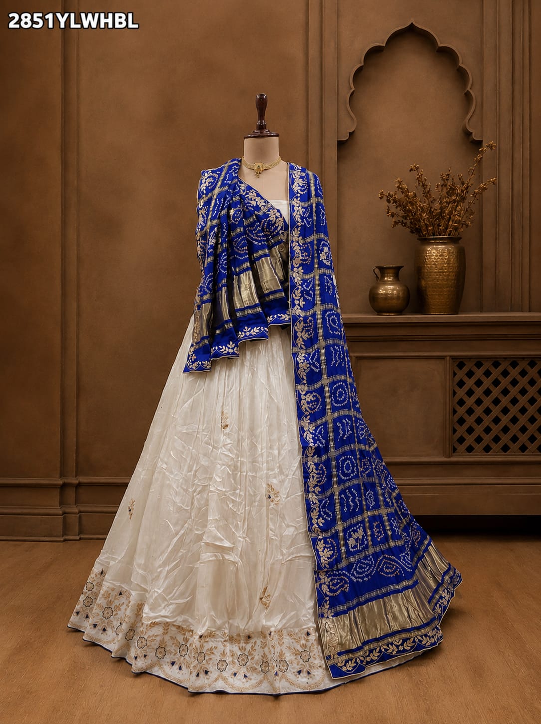 KcPc New Premium Traditional Lehenga in Udapa Silk Bandhani Pattern with Gota Patti WorkRTK