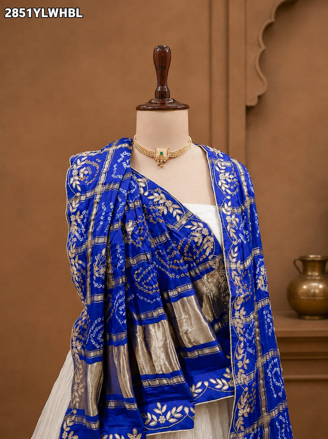 KcPc New Premium Traditional Lehenga in Udapa Silk Bandhani Pattern with Gota Patti WorkRTK