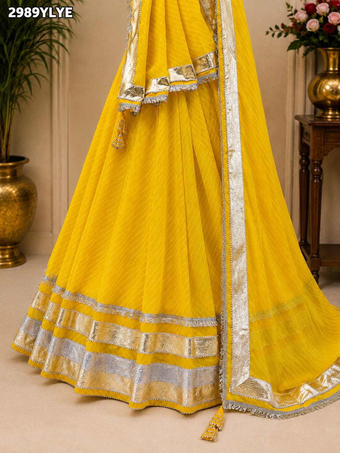 KcPc New Traditional Style Georgette Lehenga with Handcrafted Lampa Work Festive WearSSB